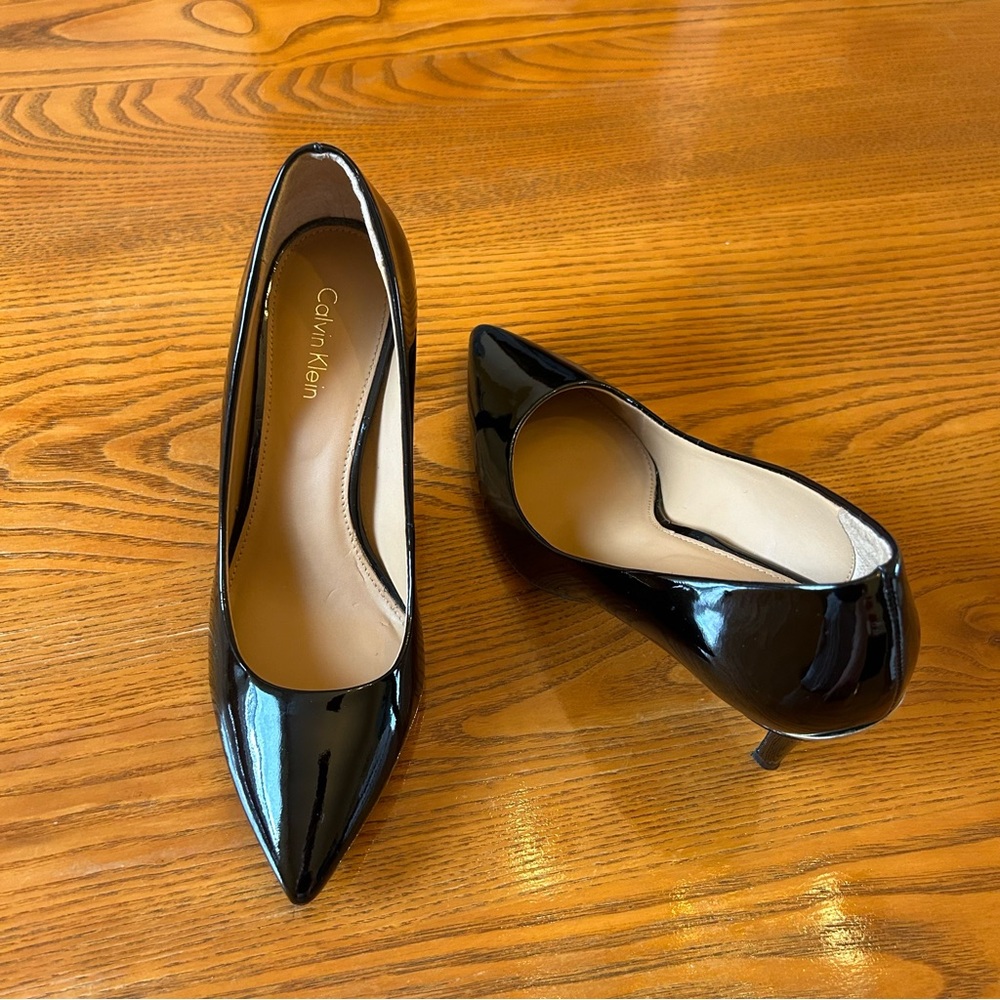 Calvin Klein Black Patent Leather Heels